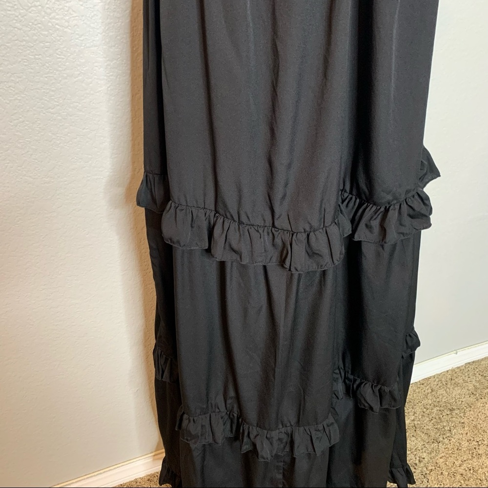 Boohoo Ruffle Tiered Black Sleeveless Maxi Dress - Picture 8 of 11